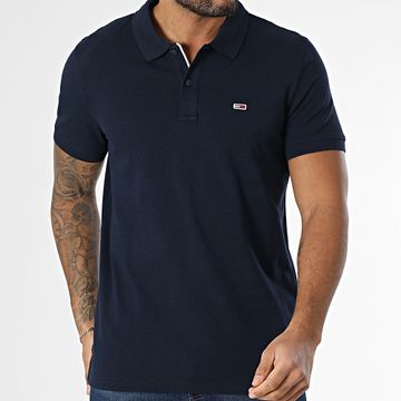 Tommy Jeans - Polo de manga corta Placket 0676 Slim Azul marino