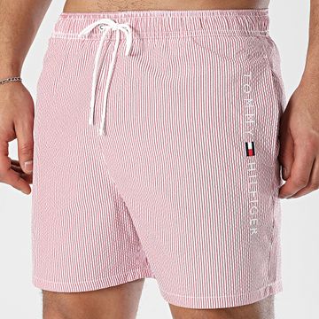 Tommy Hilfiger - Traje de baño a rayas Mediano Cordón 3265 Rojo Blanco