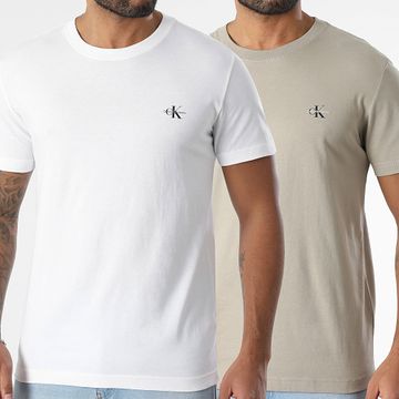 Calvin Klein - Lote de 2 camisetas 0199 Blanco Beige