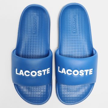 Lacoste - Zapatillas Serve Slide Logo Lettering Azul Real