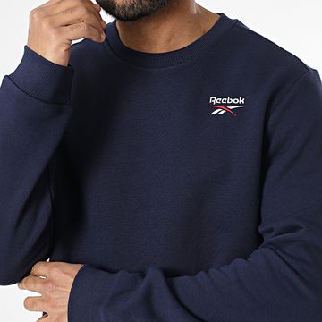 Reebok - Sudadera con cuello redondo Identity Logo Fleece Small 100202867 Azul Marino