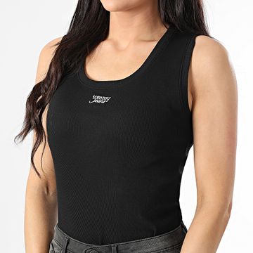Tommy Jeans - Camiseta de tirantes para mujer Script 1369 Negro
