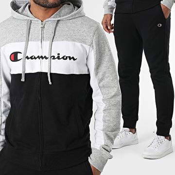 Champion - Chándal 220814 Negro Gris Brezo Blanco