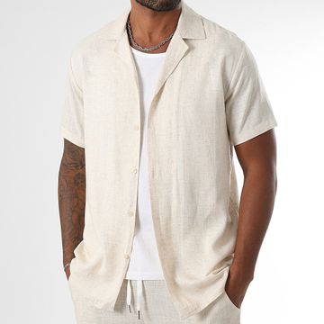 LBO - Camisa de lino de manga corta 1839 Beige