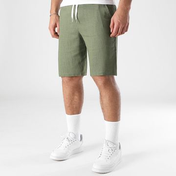 LBO - Pantalón Corto Chino Lino 1856 Verde Caqui