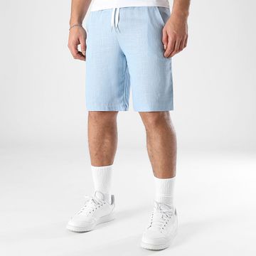 LBO - Pantalones cortos chinos de lino 1859 Azul claro