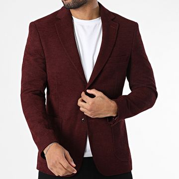 Mackten - Chaqueta blazer burdeos