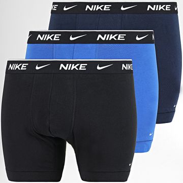 Nike - Pack de 3 bóxers de algodón elástico KE1007 Negro Azul Marino Real