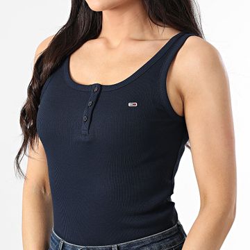 Tommy Jeans - Camiseta de tirantes 9492 Slim para mujer Azul marino