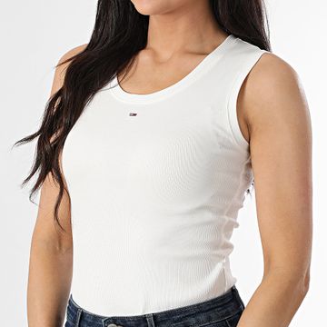 Tommy Jeans - Camiseta de tirantes para mujer Essential 0673 Blanco