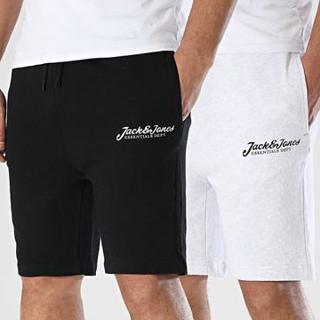 Jack And Jones - Lote de 2 Gordon Beau Jogging Shorts Gris brezo Negro