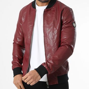 Kymaxx - Chaqueta con cremallera burdeos