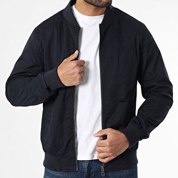 Kymaxx - Chaqueta azul marino con cremallera