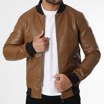 Kymaxx - Chaqueta con cremallera camel