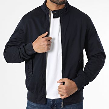 Kymaxx - Chaqueta azul marino con cremallera