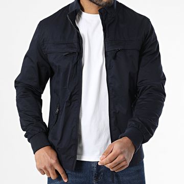 Kymaxx - Chaqueta azul marino con cremallera