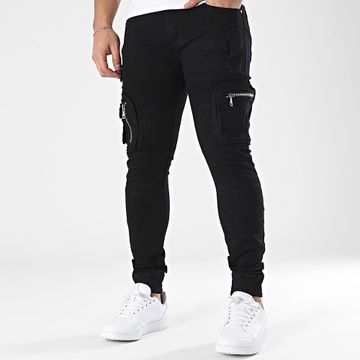 MTX - Pantalones vaqueros negros Slim Jeans Cargo