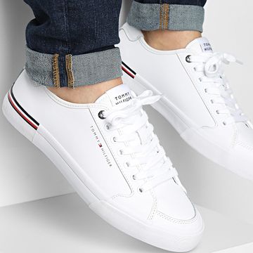 Tommy Hilfiger - Core Corporate Vulc Piel 5399 Blanco Zapatillas