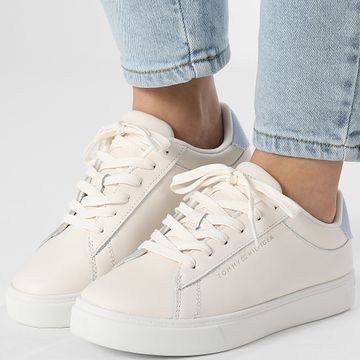 Tommy Hilfiger - Zapatillas Essential Court 8320 Ancient White para mujer