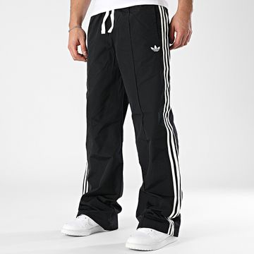 Adidas Originals - Baggy Fit Tejido Q1 JM1785 Negro Banda Jogging Pantalones