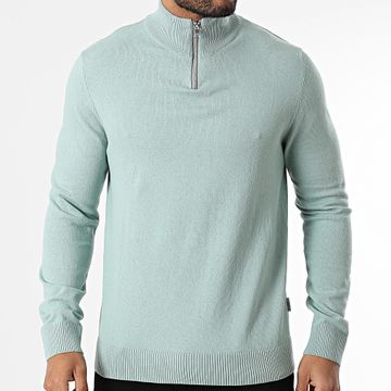 JJREBEL - Jersey Callum de cuello alto con cremallera Verde claro