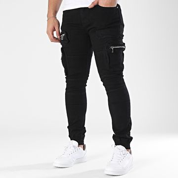 MTX - Pantalón cargo vaquero negro
