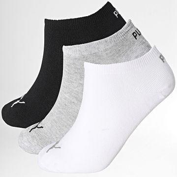 Puma - Lote de 3 pares de calcetines 701231277 Negro Blanco Gris Heather