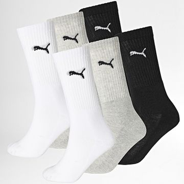 Puma - Lote de 6 pares de calcetines 701219583 Blanco Gris Negro