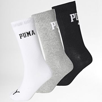 Puma - Lote de 3 pares de calcetines 701231484 Blanco Gris Brezo Negro