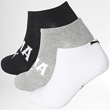 Puma - Lote de 3 pares de calcetines 701231487 Blanco Gris Brezo Negro