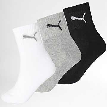 Puma - Lote de 3 pares de calcetines 231011001 Blanco Gris Brezo Negro