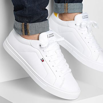 Tommy Hilfiger - Zapatillas Icon Court Pinperf Piel 5483 Blancas