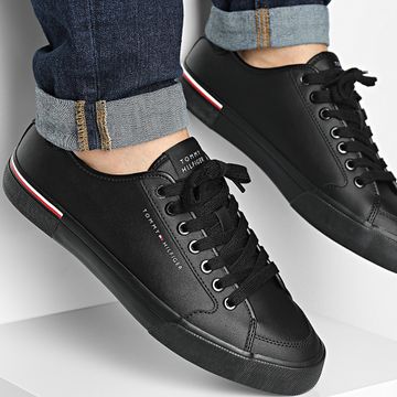 Tommy Hilfiger - Core Corporate Vulc Piel 5399 Negro Zapatillas