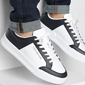 Tommy Hilfiger - Court Mix Piel 5489 Blanco Zapatillas Desert Sky