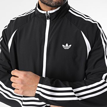 Adidas Originals - Teamgeist JC6227 Chaqueta negra a rayas con cremallera