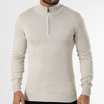 Frilivin - Jersey beige con cremallera