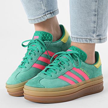 Adidas Originals - Gazelle Bold Zapatillas Mujer W JH9668 Court Verde Lúcido Rosa Azufre Puro