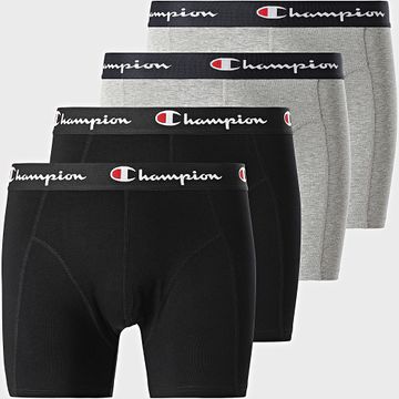 Champion - Juego de 4 calzoncillos U20002 Negro Gris Heather