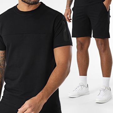 Classic Series - Conjunto de camiseta negra y pantalón corto de jogging