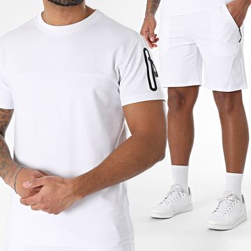 Classic Series - Conjunto de camiseta blanca y pantalón corto de jogging