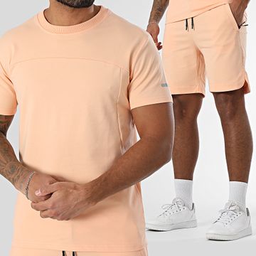 Classic Series - Conjunto de camiseta naranja claro y pantalón corto de jogging