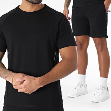 Classic Series - Conjunto de camiseta negra y pantalón corto de jogging