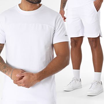 Classic Series - Conjunto de camiseta blanca y pantalón corto de jogging