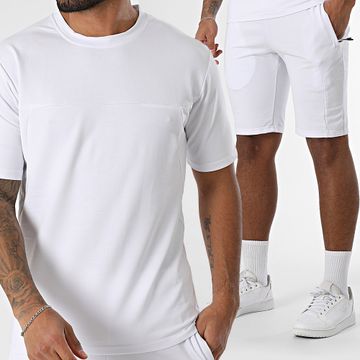Classic Series - Conjunto de camiseta blanca y pantalón corto de jogging