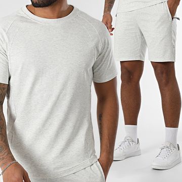 Classic Series - Conjunto de camiseta y pantalón corto gris jaspeado