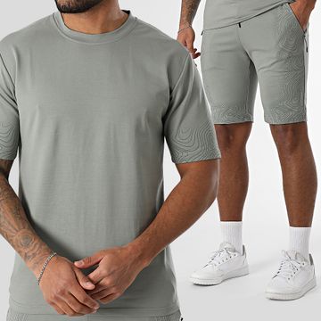 Classic Series - Conjunto de camiseta y pantalón corto verde caqui