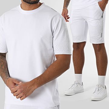 Classic Series - Conjunto de camiseta blanca y pantalón corto de jogging