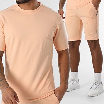 Classic Series - Conjunto de camiseta naranja claro y pantalón corto de jogging