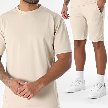 Classic Series - Conjunto de camiseta y pantalón corto de jogging beige