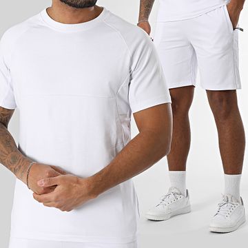Classic Series - Conjunto de camiseta blanca y pantalón corto de jogging